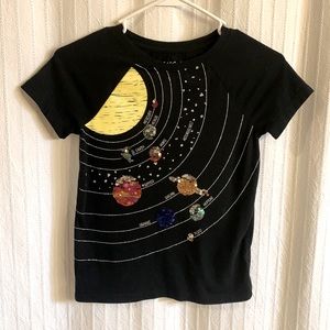 Cat & Jack girls flippy space shirt size 8